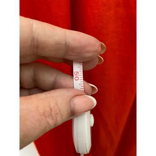 M&S Linen Blend Dress Size UK 8 Burnt Orange Empire line Relaxed Fit - Picture 9 of 10