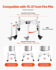 Fire Pit Stand, Stainless Steel Camping Fire Pit Accessory for Fireplace