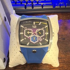 Diesel Men's Quartz Chronograph Date Watch Blue Strap 10 BAR Box