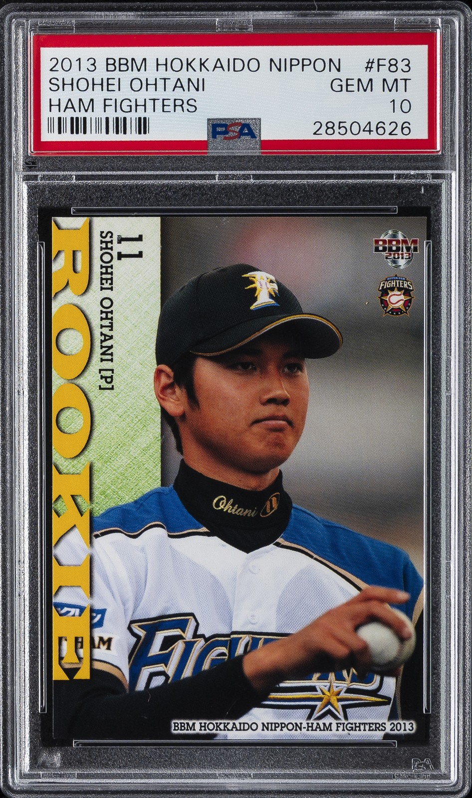 2013 BBM HOKKAIDO NIPPON HAM FIGHTERS #F83 SHOHEI OHTANI PSA 10