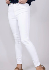 JUDY BLUE Skinny Fit Jeans TAPERED LEG Mid-Rise SOLID WHITE Stretch Slim 15/32