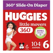 Huggies Little Movers HuggFit 360 Diapers Size 6, 104 Count 2 White
