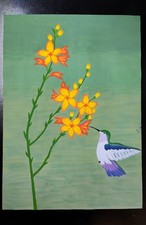 Naif Art mix technique Painting on Paper A4 8.2 x 9.8 inc  ..