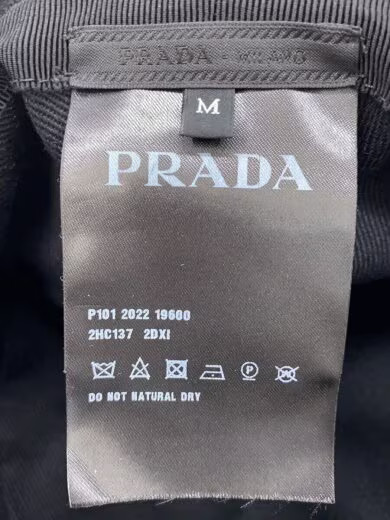 PRADA Bucket Hat/ Medium/ Cotton/ Black/ Solid Co… - image 5