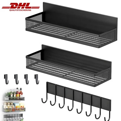 3er Magnetregal Gewürzregal Magnet Hängeregal Magnetisch Kühlschrank Regal Eisen - Bild 1 von 4