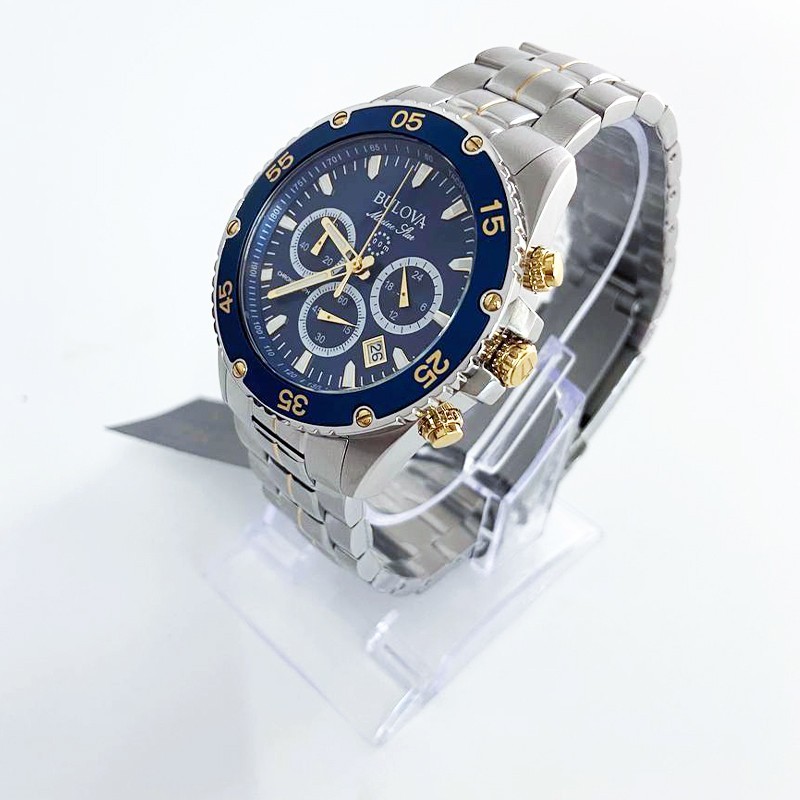 Bulova Marine Star Men's Blue Dial Quartz 98B400 Chronograph Quartz Watch 41.5mm