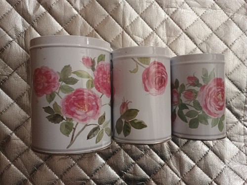 Ikea Set Of 3 Nesting Tins Pink Roses
