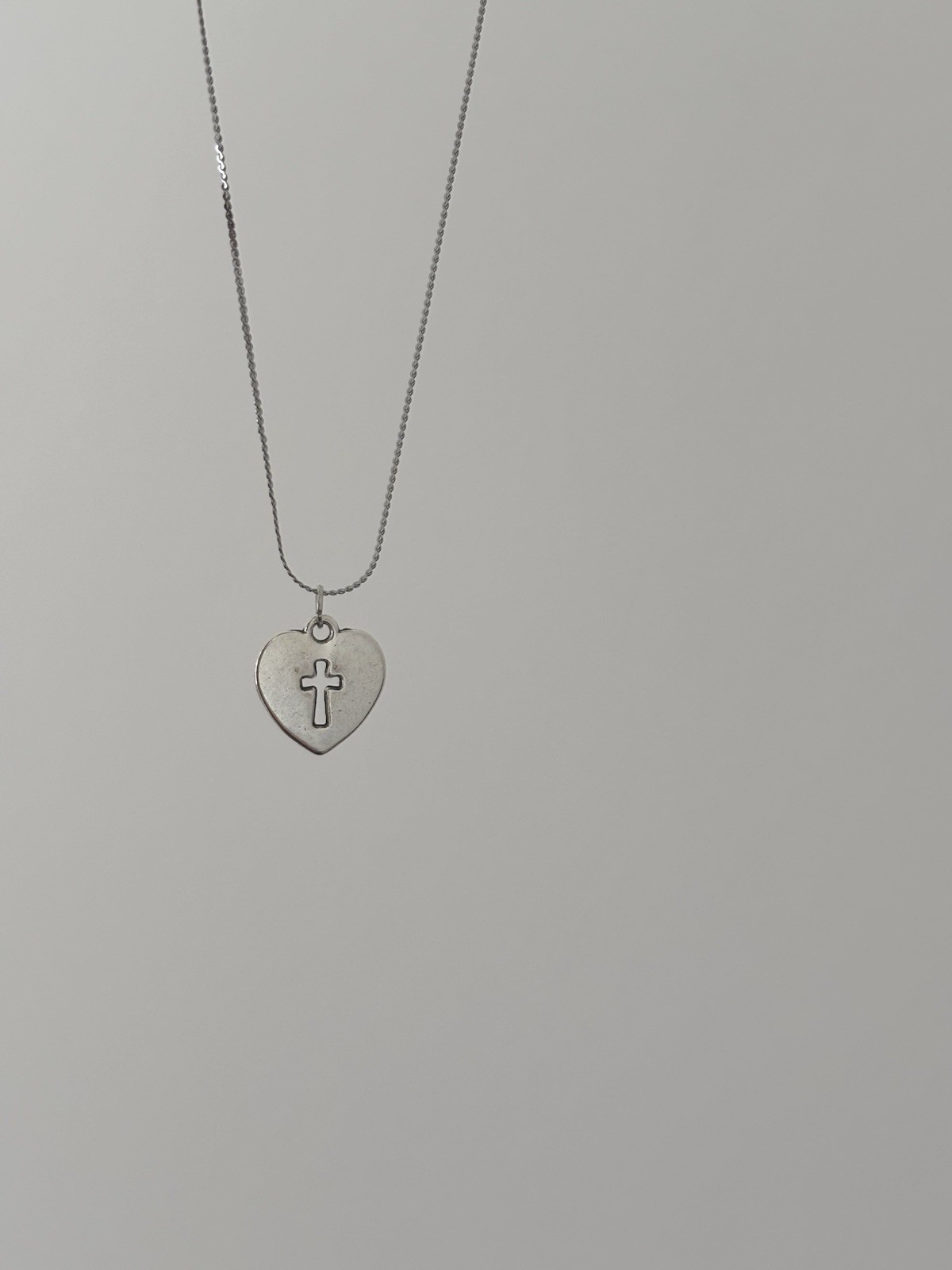 Collana Ciondolo Cuore Cristiano Ama il Signore Gesù Cristo Donna, Regalo Fede. foto 3