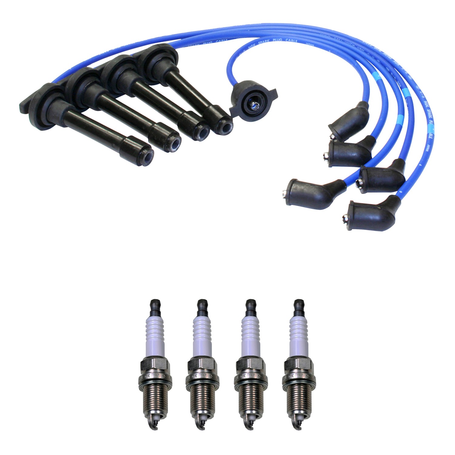 NGK 7mm Wire Set 4 Denso Nickel Spark Plug Kit For Honda Accord 2.2L L4 F22B2