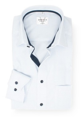 Marvelis Herren Businesshemd Langarm Non-Iron Modern Fit,Muster,New Kent