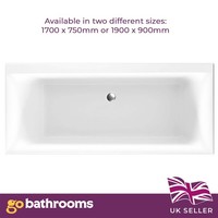Large Bath Double Ended Super Strong Deep Bathtub 1700 1900 White Gloss Acrylic
