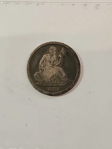 1837 P Seated Liberty Silver Dime- No Stars, VF/XF Details