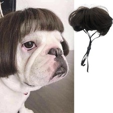 Fun Dog Cosplay Wig Pet Wigs Costumes Adjustable Dog Headwear Apparel Headdress