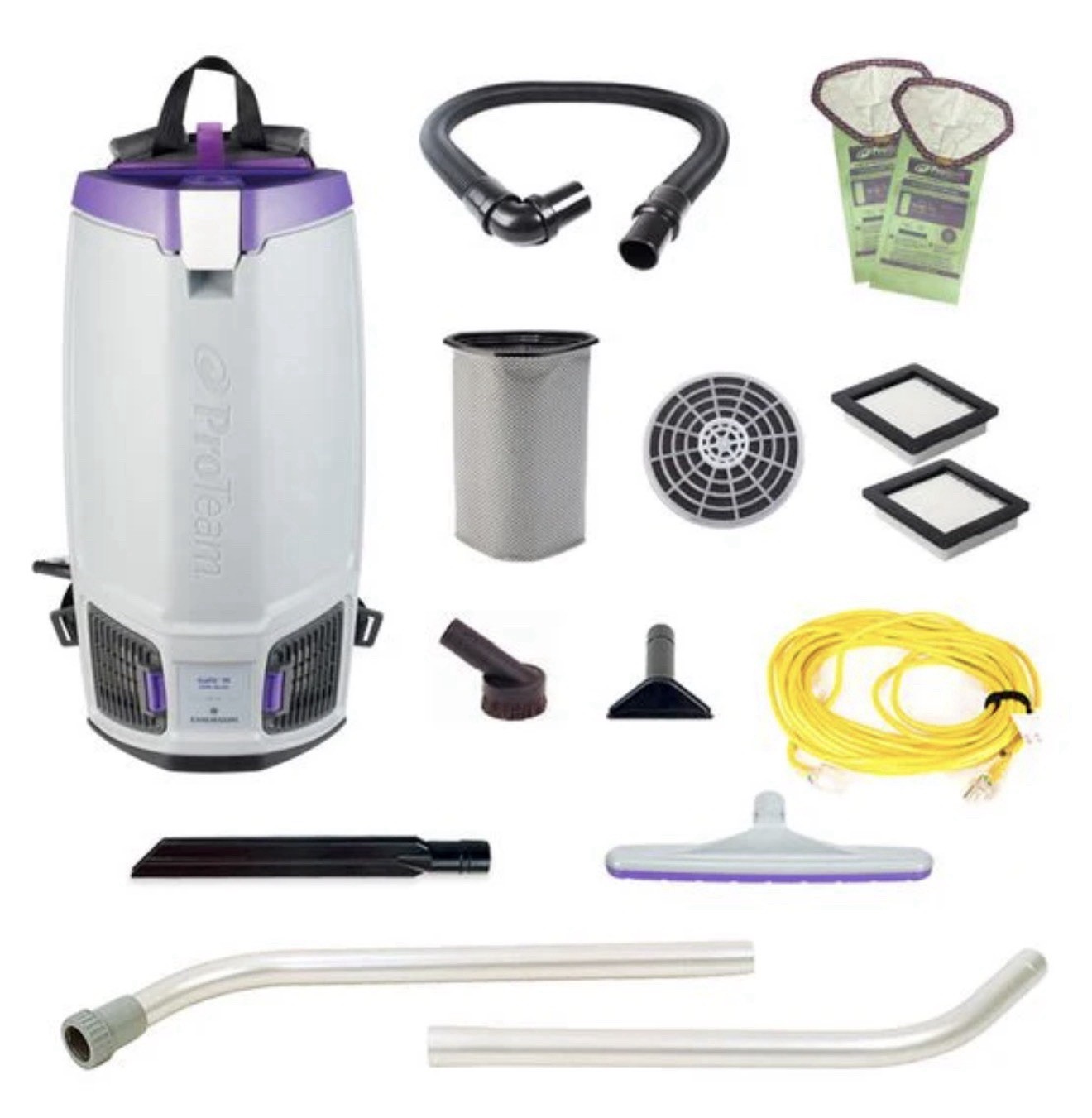 ProTeam GoFit 10 Backpack Vacuum 107689 HEPA Commercial 10-Qt w/ Xover Tool Kit