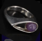 VTG Sterling Silver RARE DAKOTA WEST HEALS Amethyst Ball Teardrop Ring Size 5 4g