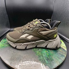 Reebok Low Top Sneaker Olive Gray Black Lace Up Geometric Rubber 30247MGCK