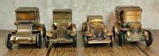 Lot of 4 Vintage Banthrico Die-Cast Metal Car Coin Banks - Antique Auto Series