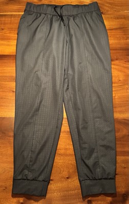 NIKE Women's Dri-FIT UV Victory Gingham Golf Joggers Photon Dust Sz Large