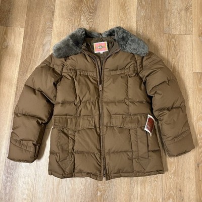 NWT Vintage 70s Ms. Pioneer Brown Fur Down Jacket ML