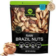 - Raw Brazil Nuts, Unsalted, No Shell, Whole, 8Oz - 1 Pack Bulk Nuts Packed Fr