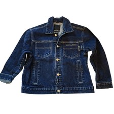 VTG Sean John Boys Denim Jean Jacket Size S 8/10 Dark Blue Button Down Pockets