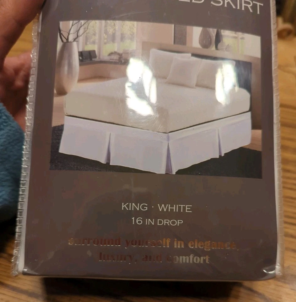 NEW Tailored Bed Skirt Hotel Luxury Collection King 16 Inch Drop White Color - Image 2 of 4