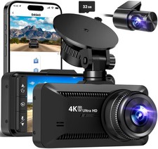 Dash Cam Front and Rear 4K/1080P, Dash Camera for Cars Build in WiFi, Full HD...