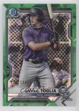 2021 Bowman Sapphire Chrome Prospects Green Refractor 72/125 Michael Toglia nd3