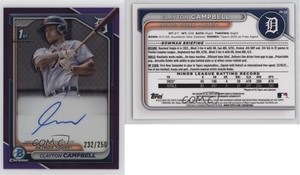 2024 Bowman Chrome Prospect Purple Refractor /250 Clayton Campbell #CPA-CCA Auto