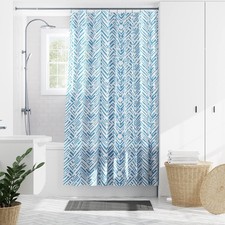 Waterproof PEVA Shower Curtain, Grey and Blue, 70 x 72 Inches