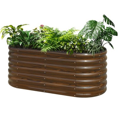 Galvanized Steel Raised Garden Bed Kit, 4x2x2 ft Large Metal Planter Box Outd...
