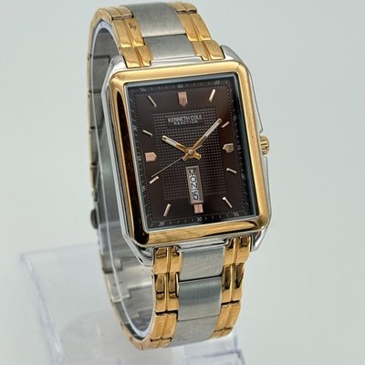 Men's KENNETH COLE Reaction Two-Tone All Steel Bracelet Watch, Up/Down Day/Date