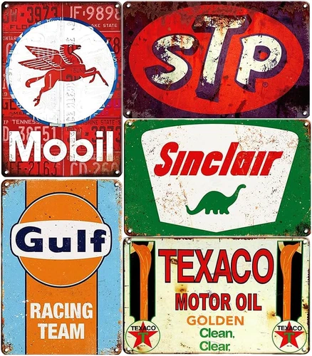Vintage Metal Tin Signs Retro Garage Signs for Men Wall Decorations Old Car Shop