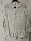 Beach Lunch Lounge Tunic Woman’s Size Medium Lydia Ruffle Hem Bohemian White