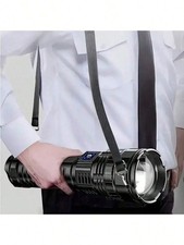 Rechargeable LED Flashlight 6000mAh Zoomable 5 Modes USB Power Bank Camping