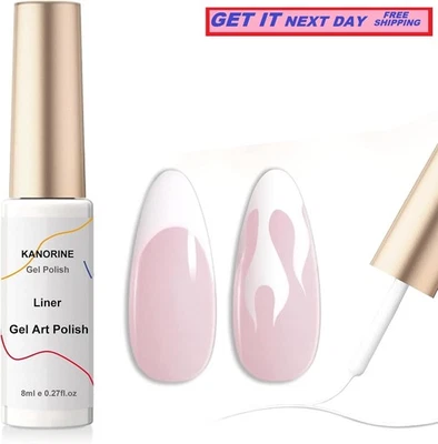 KANORINE Gel white Nail Art Gel Liner 8ml,french tip gel polish, for NailsArt 1x 8ml