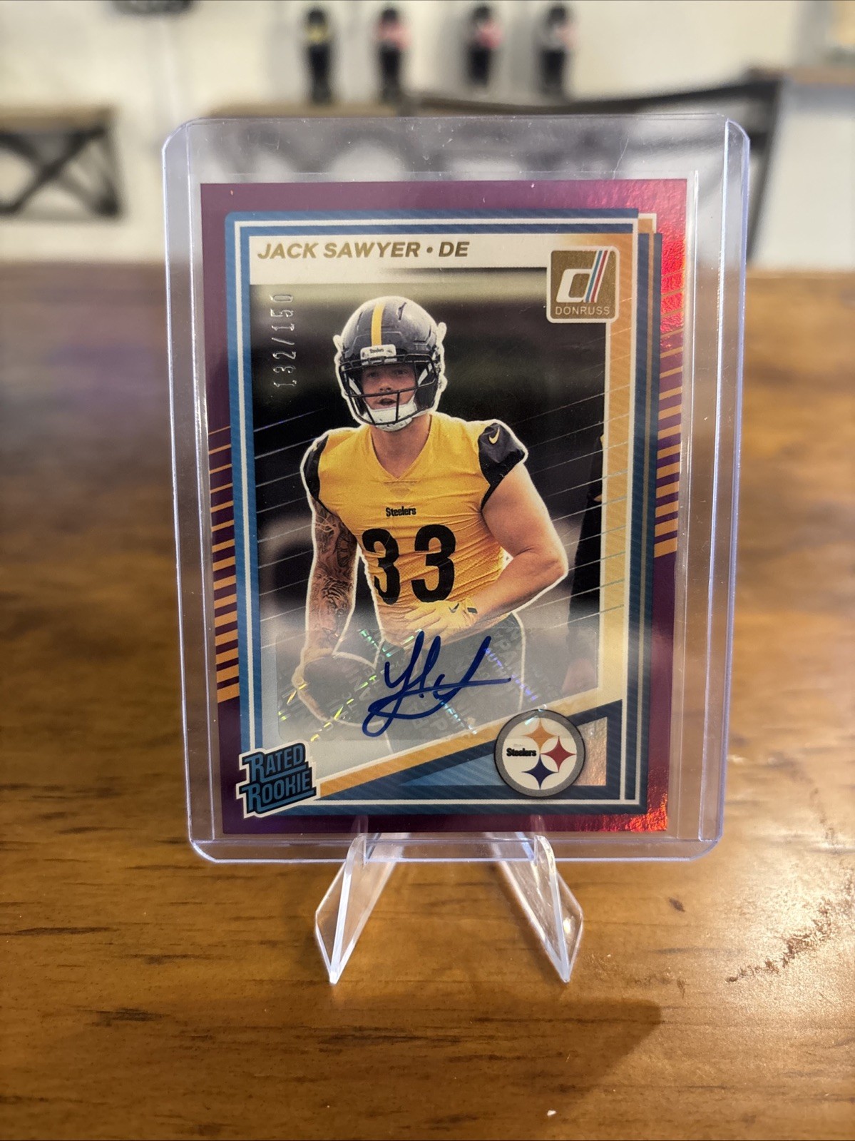 2025 Donruss Football - Rated Rookie Jack Sawyer #390 Auto Purple /150 Steelers