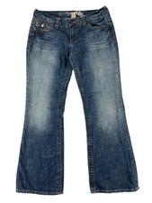 Refuge Pants Women 13 Blue Denim Jeans Cotton Blend Stretch Flared Low 31x29