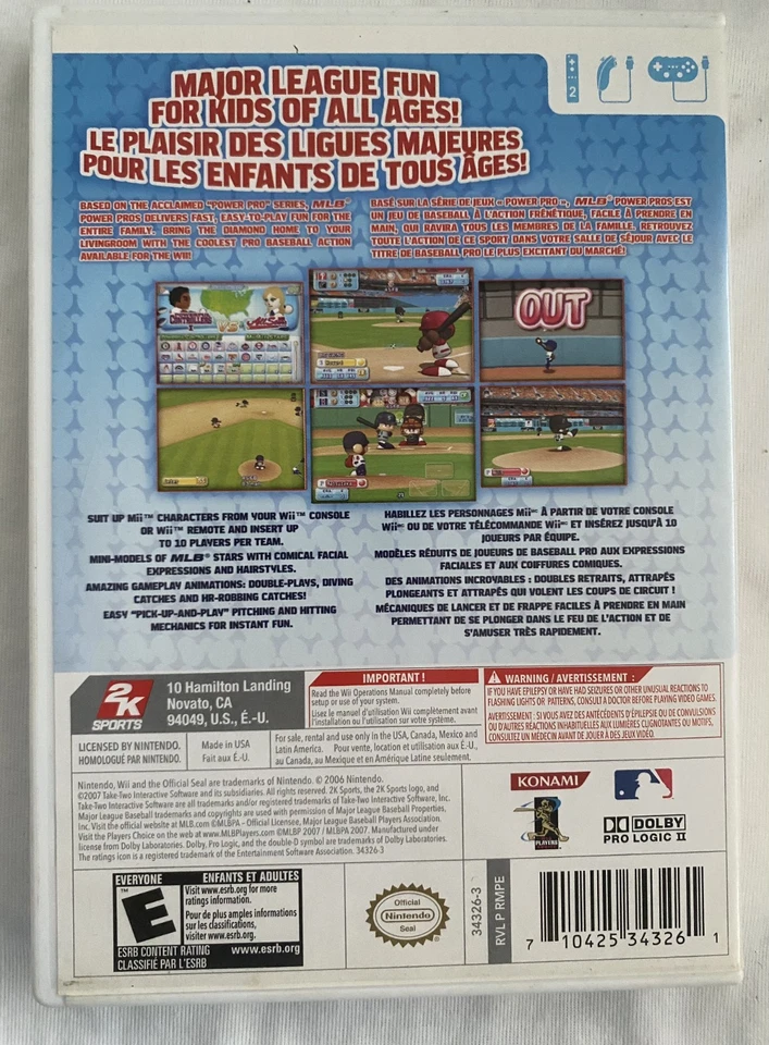 MLB Power Pros Game (Nintendo Wii, 2007) A - Image 2 of 3