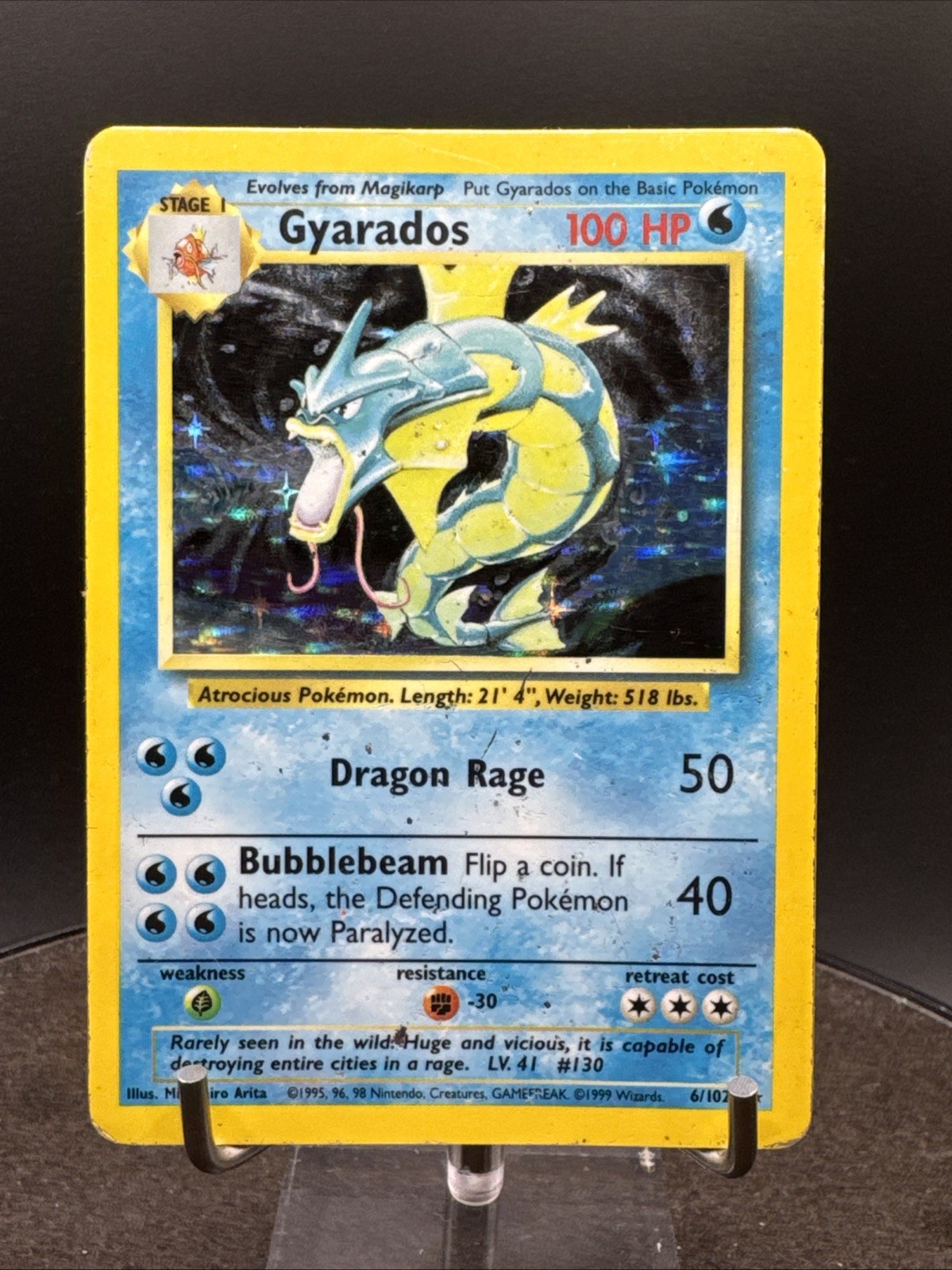 Gyarados 6/102 Holo Rare Base Set Pokemon Card WOTC