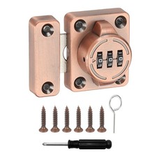 Cabinet Door Latch Metal Keyless Drawer Lock, Red