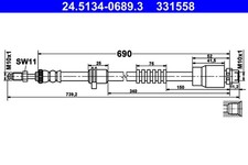 ATE 2x Bremsschlauch 24.5134-0689.3/2x für BMW X3 F25 X4 F26 sDrive xDrive