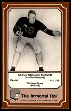 1975 FLEER FOOTBALL CARDS IMMORTAL ROLL BULLDOG TURNER CHICAGO BEARS #45B INSERT