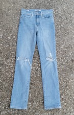 Levi 724 High Rise Straight Jeans Light Wash 27 X 32