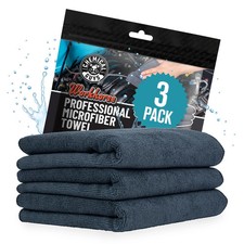 Chemical Guys Workhorse Plush Microfiber Towels 16x16 Black 3 Pack Auto Car Deta