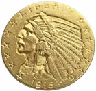 1915 GOLD UNITED STATES $5 INDIAN HEAD HALF EAGLE COIN PHILADELPHIA MINT