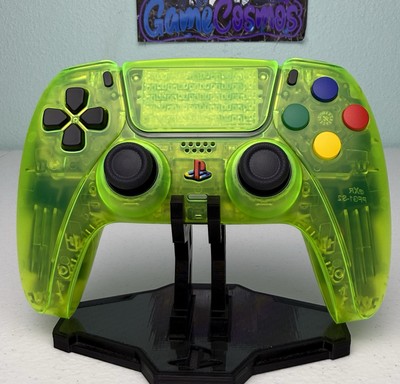 Clear Lime Green - Colored Accents - Custom Wireless Controller for PS5 Or PC