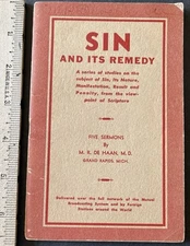 SIN AND ITS REMEDY By M R De Haan Vintage Christian Spiritual Grand Rapids MI