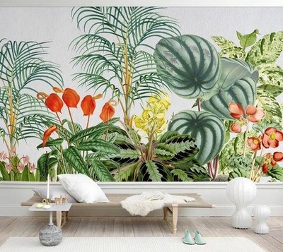 3D Tropical Plant Illustration Wall Murals Wallpaper Murals Wall Sticker 2