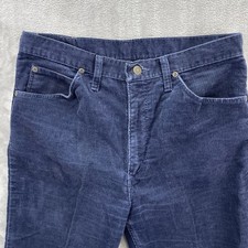 Vintage Wrangler Corduroy Pants Mens 32x31 Regular Straight Blue USA Made 80s